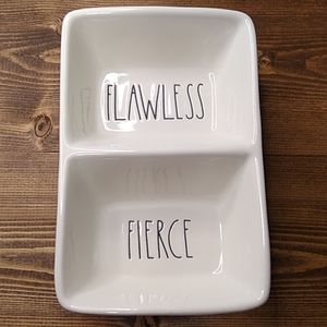 Rae Dunn Flawless Fierce Divided Double Dish Tray